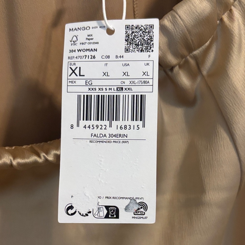 Mango Beige Women's Silky Skirt *NWT* - Picture 8 of 8